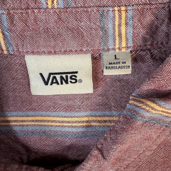 Vans Burgundy Plaid Flannel Button-Up Shirt | Size L - Picture 2 of 3